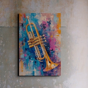 Pop Art Trumpet Canvas Wall Art