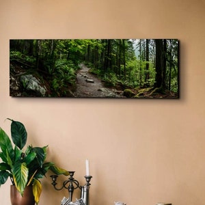 North Cascades National Park Canvas Wall Art Print, Panoramic Wall Decor, Livingroom, Ready To Hang, Mountain Decor, Forest Art