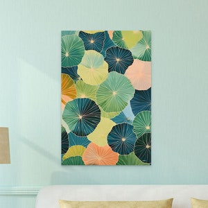 Water Lilly Canvas Wall Art Print, Vintage style Portrait Canvas