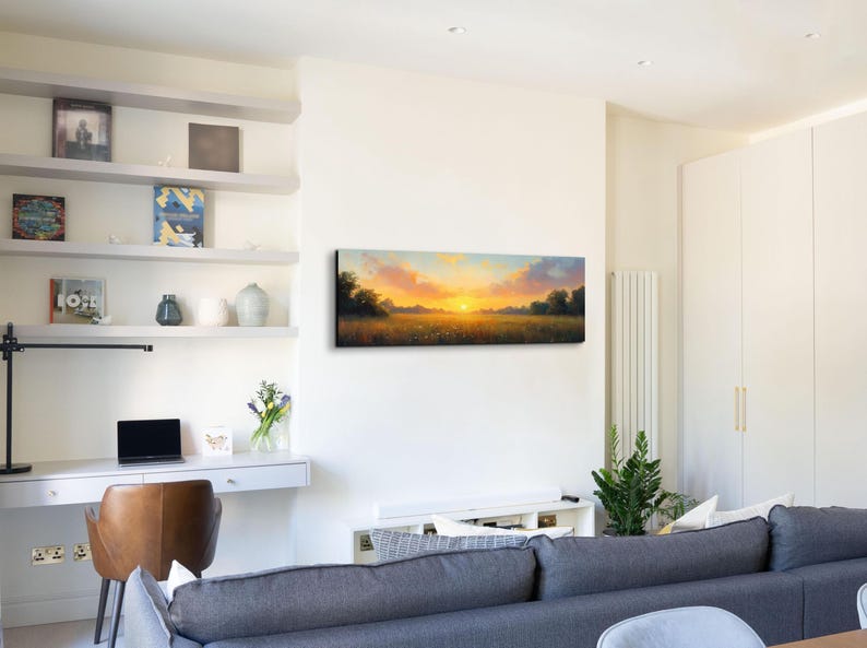 Wildflowers in Sunshine, Wildflowers Field Landscape Wall Art