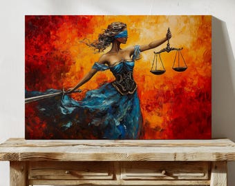 Poster Et Impressions Avocat Lady Justice Law Brevet Balance De Justice Avocat Cadeau Art Toile Peinture Bureau D'avocat Décoration Murale Sans Cadre