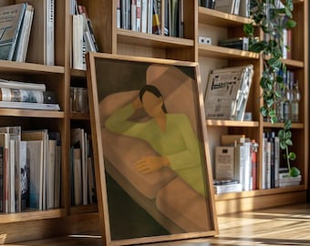 Minimalist Woman Reclining | Modern Figurative Abstract Wall Art