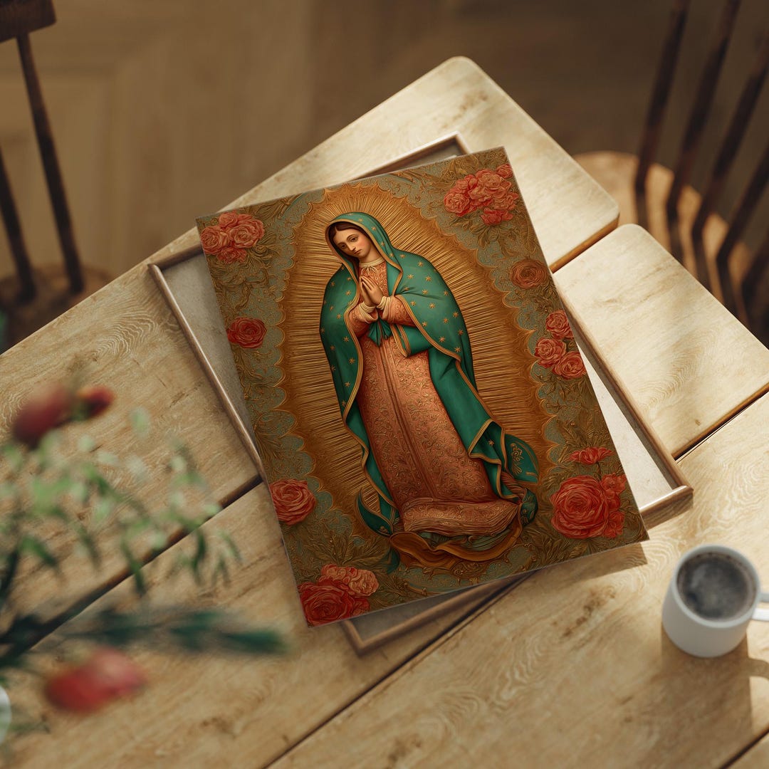 Virgin Mary Canvas Wall Art | Our Lady of Guadalupe Inspired Painting ...