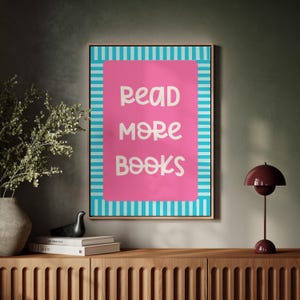Read More Books Print | Colorful Retro Typography Wall Art
