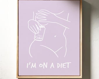 Estou de dieta | Arte minimalista da Coca-Cola Diet