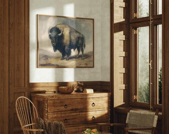 Majestätischer Bison, der auf Western Plains steht