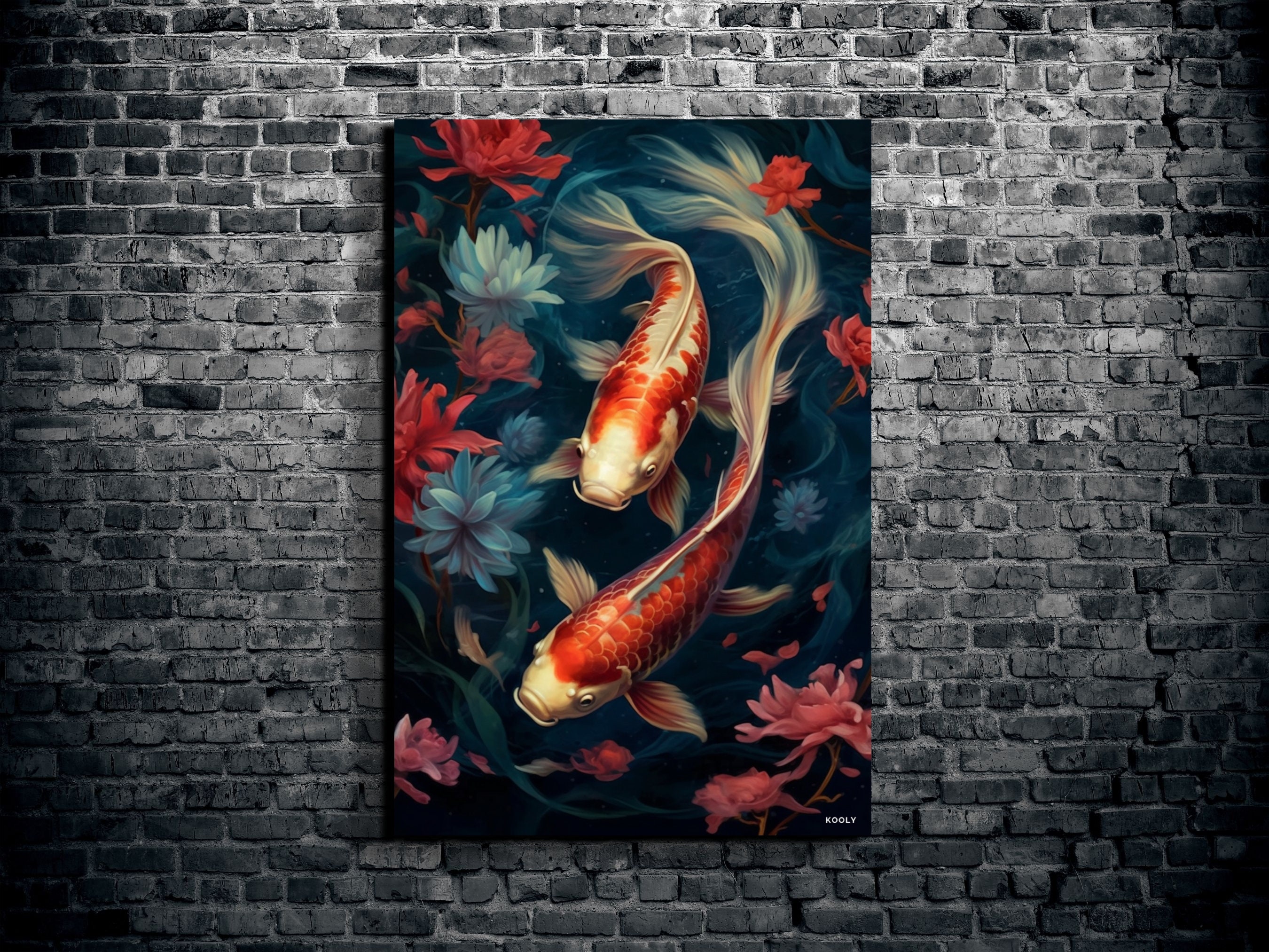 KOI Fish Japanese Watercolor - Fish Japanese Japan Animal Nature