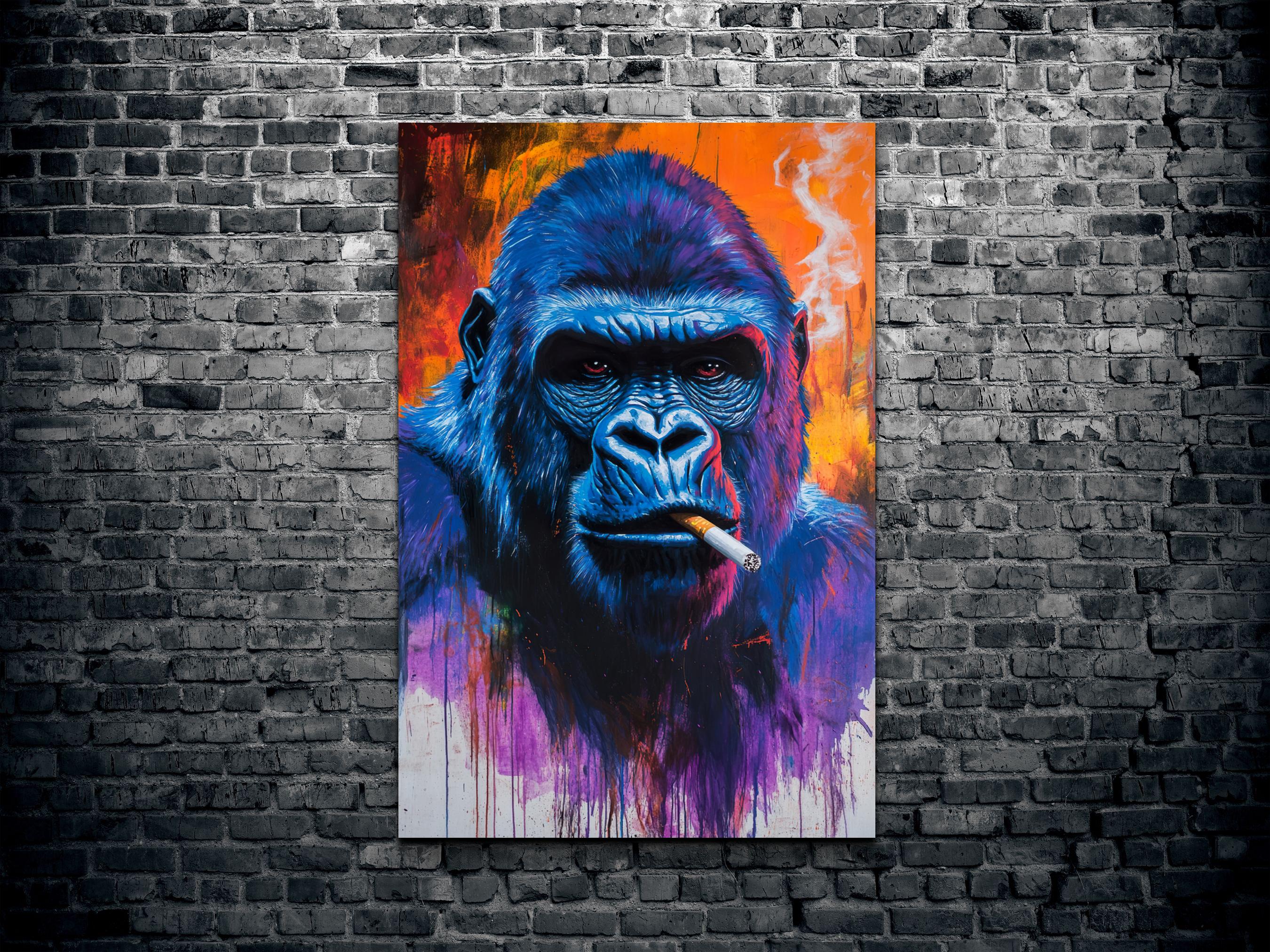 絵画　キャンバスプリント　ゴリラ　女の子　花 絵画 キャンバスプリント ゴリラ 女の子 花