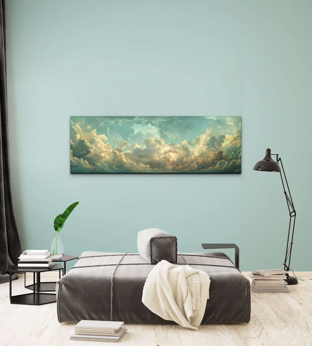 Rustic Cloud Canvas Wall Art Hangable Print, Panoramic Cloud Art ...
