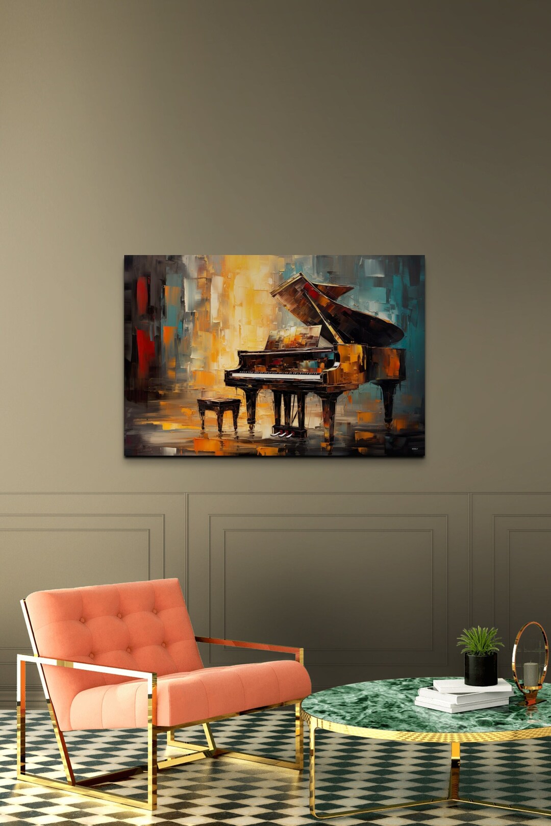 Abstract Piano Canvas Wall Art, Piano Art, Art for Musicians, Pianist