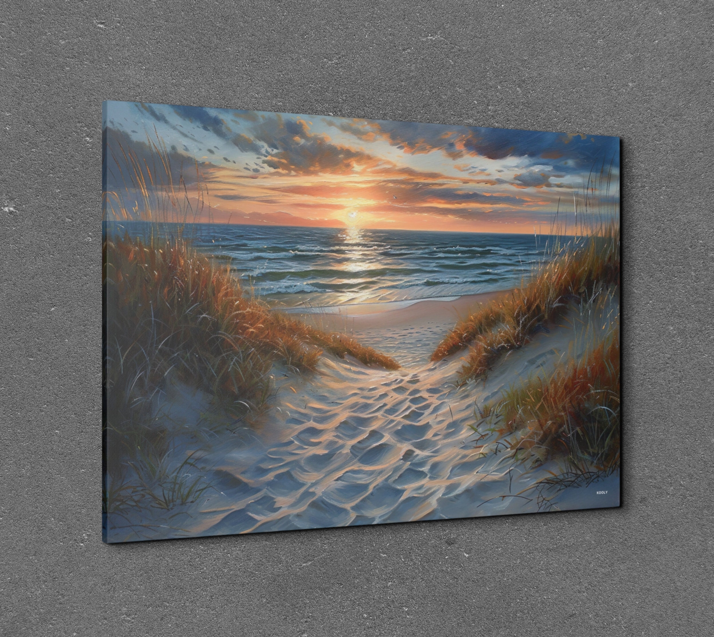 Sand Dunes on Beach Canvas Wall Art Print, Beach Wall Art Canvas Beach ...