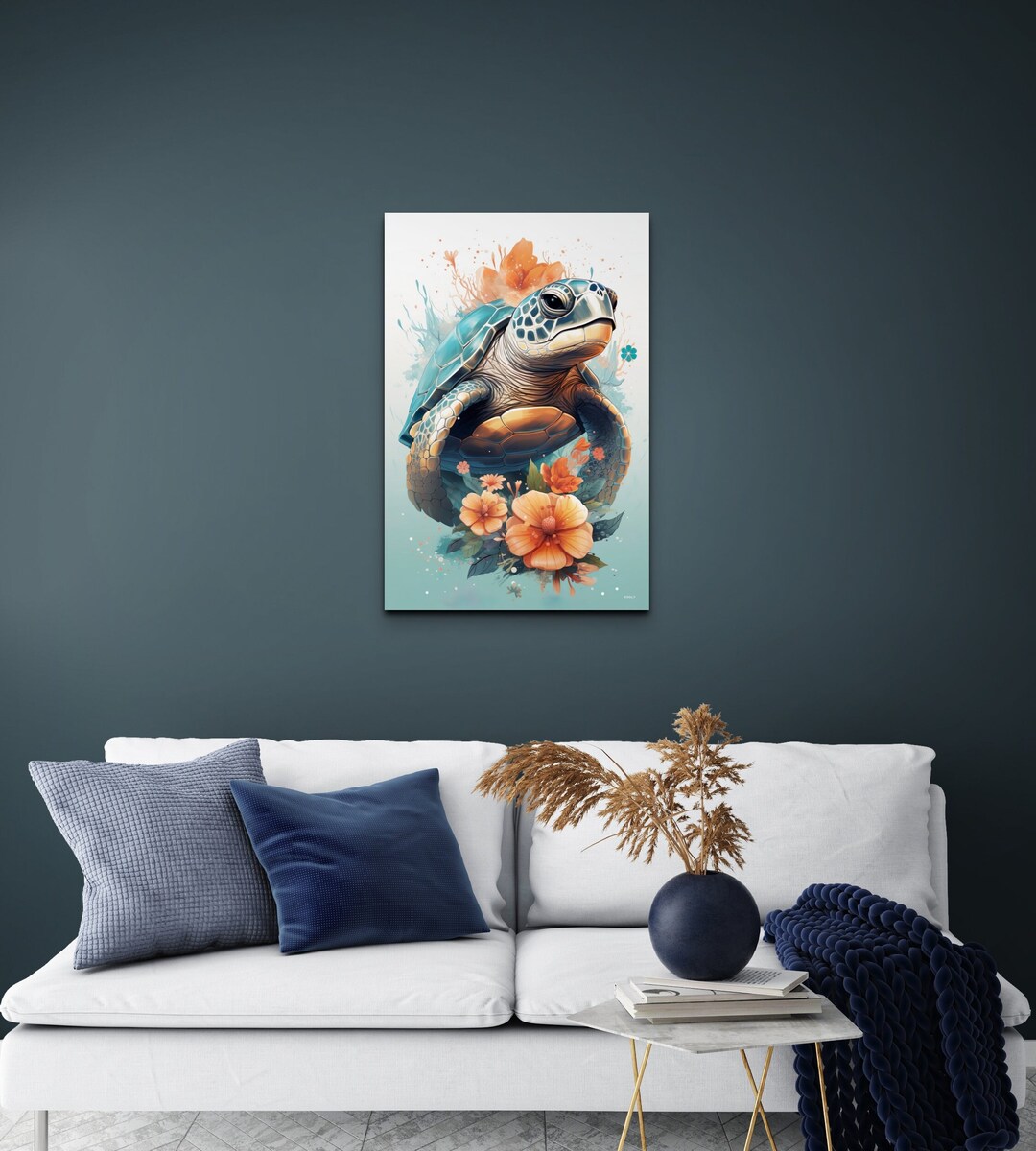 Water Color Sea Turtle Canvas Wall Art, Nursery Wall Art, Wall Art for