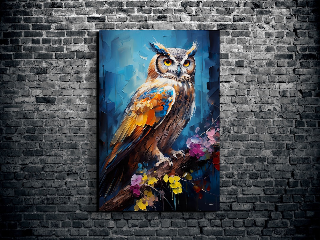 Owl, Owl Canvas Art, Huge Canvas, Canvas Wall Art, Owl Lover Gift, Loft