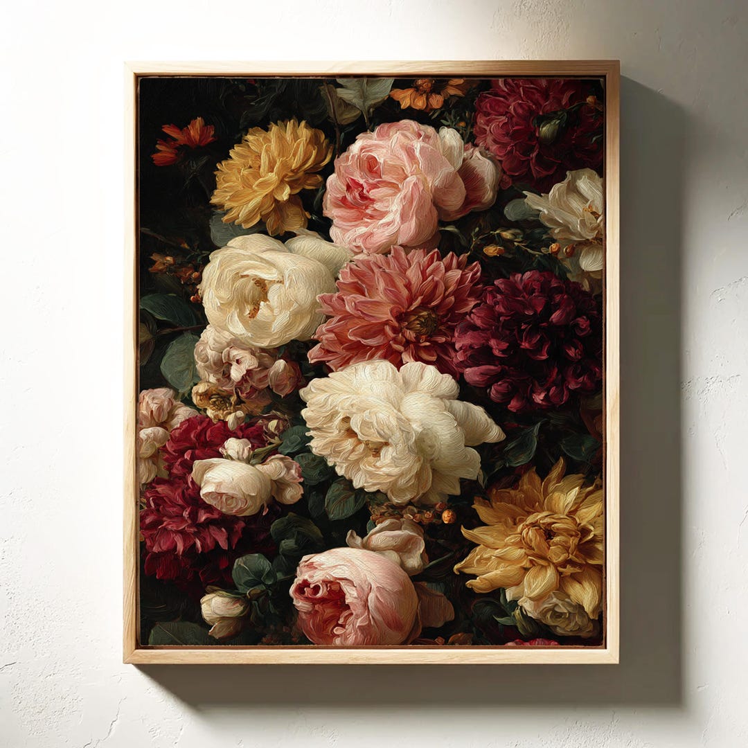 Moody Floral Bouquet | Dark Romantic Wall Art - Etsy