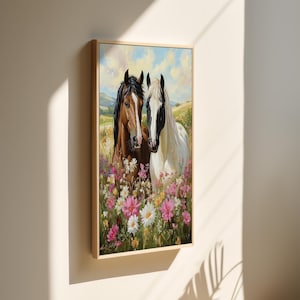 Wild Horses Canvas Art, Rustic Farmhouse Horse Print, Western Country Decor, Equestrian Wall Art