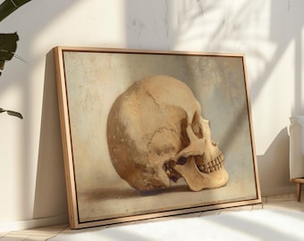 Human Skull Side Profile | Realistic Gothic Halloween Wall Art - Etsy