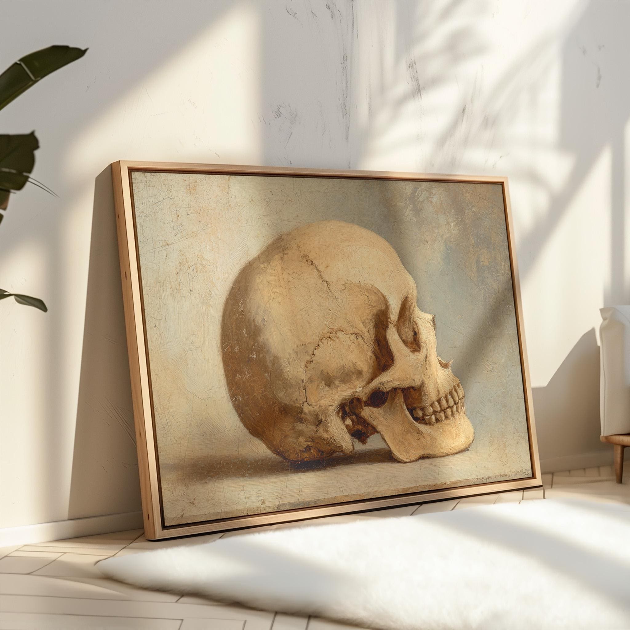Human Skull Side Profile | Realistic Gothic Halloween Wall Art - Etsy