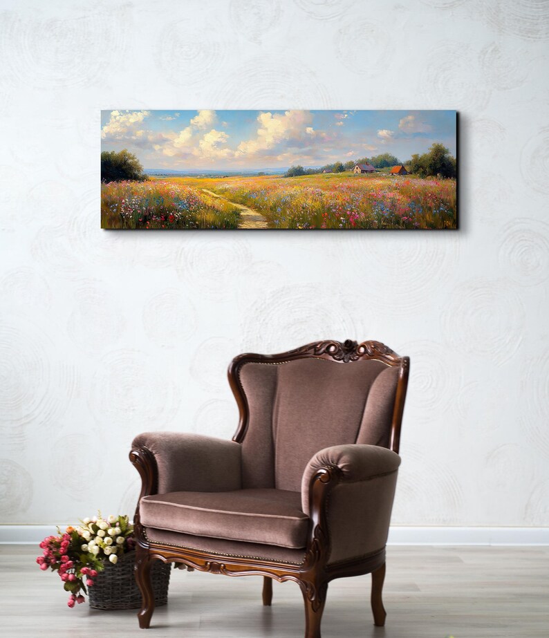 Wildflowers in Sunshine, Wildflowers Field Landscape Wall Art