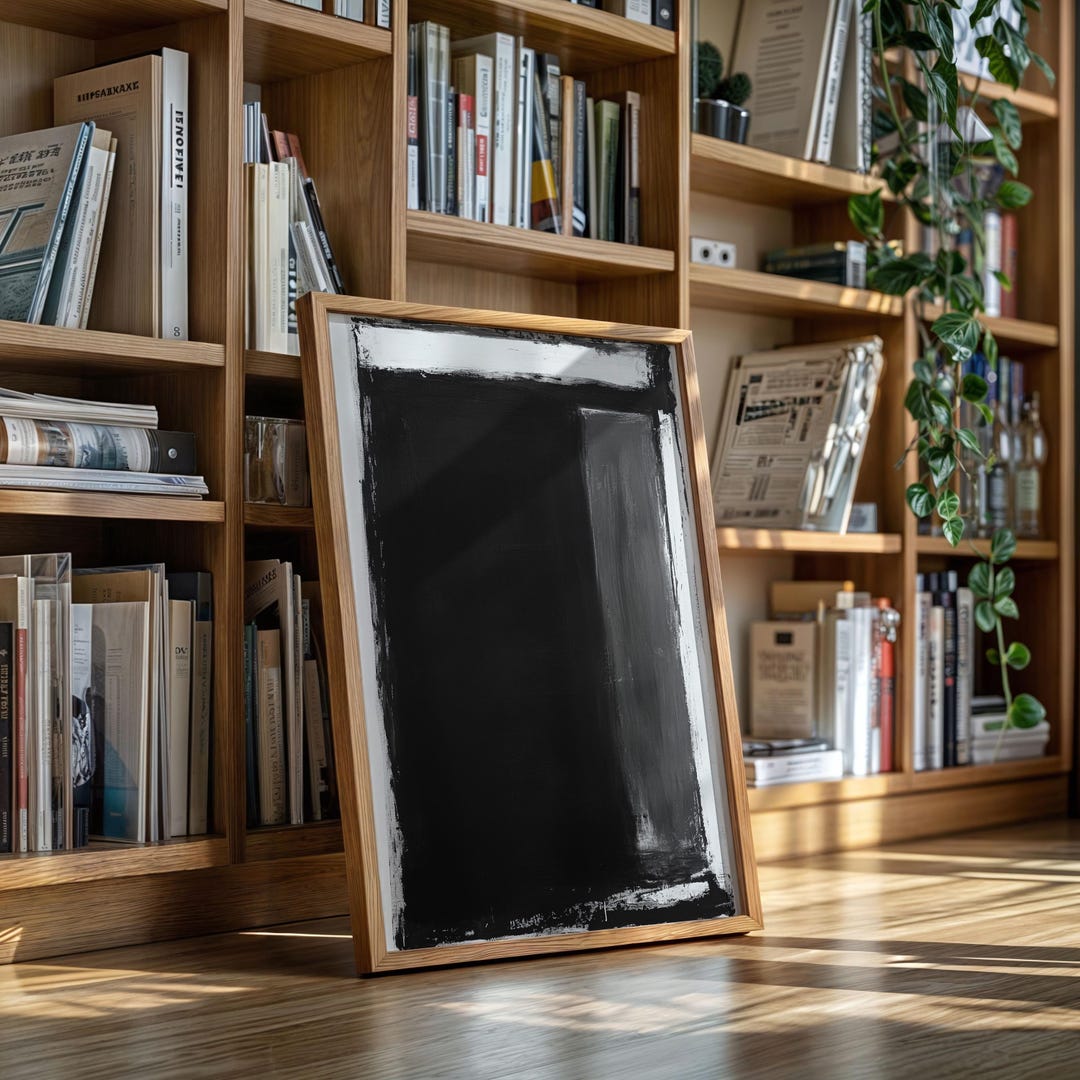 Modern Black and White Abstract Canvas | Bold Minimalist Wall Art With ...