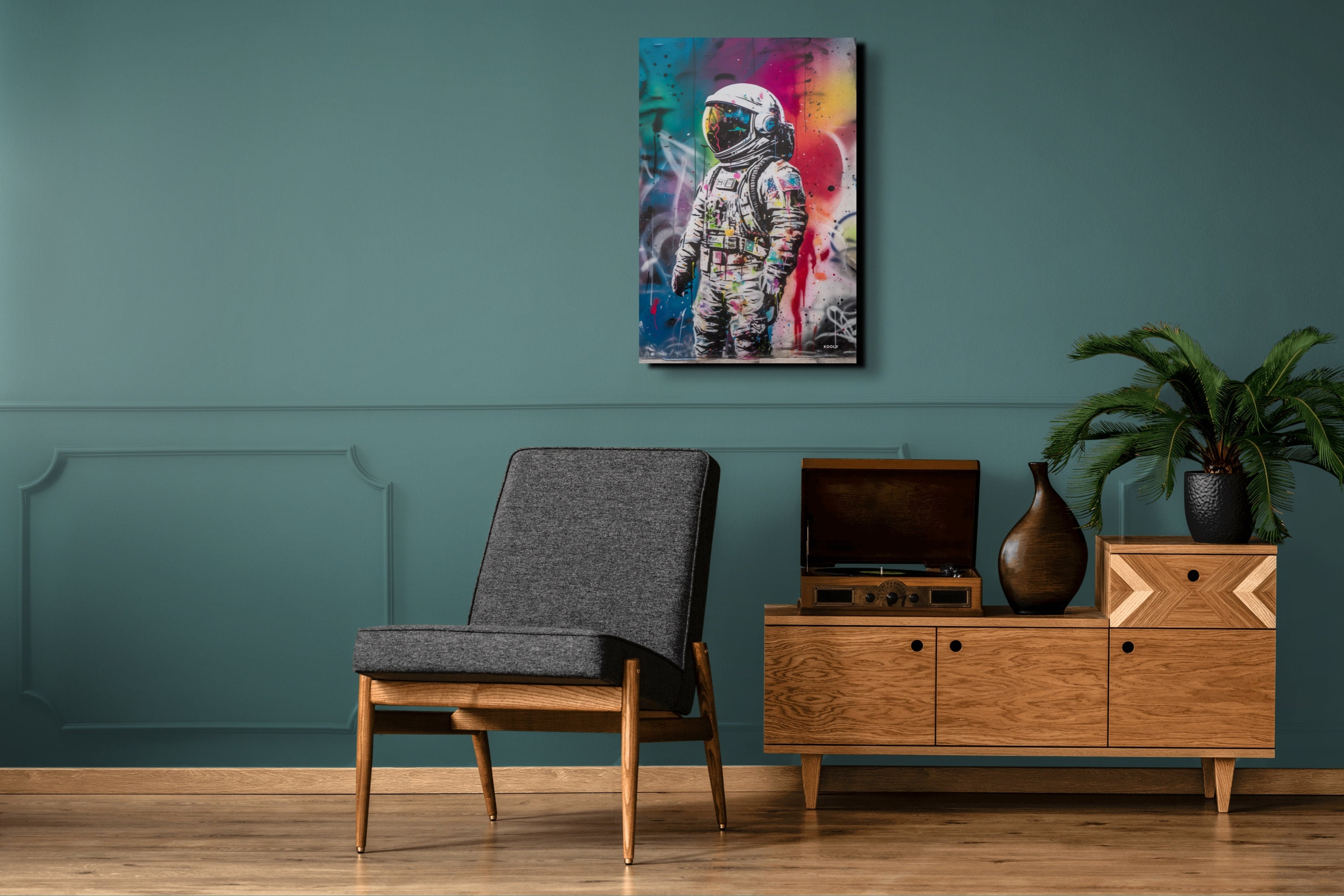 宇宙　　❗️キャンバスアート❗️ Amazon｜男の子の宇宙キャンバス絵画保育園の壁の写真水彩ブルー