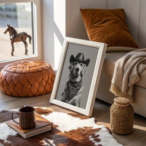 Cowboy Dog Portrait Western Bandana Art