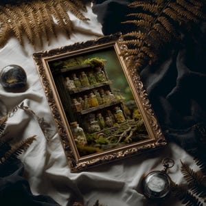 Forest Apothecary Shelf of Herbs and Potions