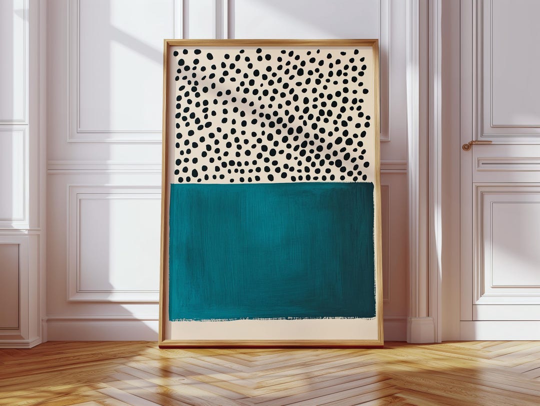 Teal Abstract Canvas Wall Art | Modern Minimalist Brush Stroke With ...