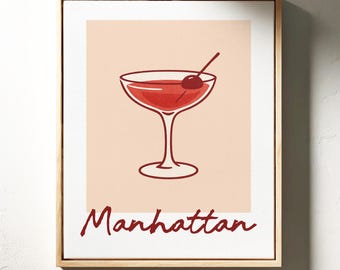Klassische Manhattan Cocktail Wandkunst