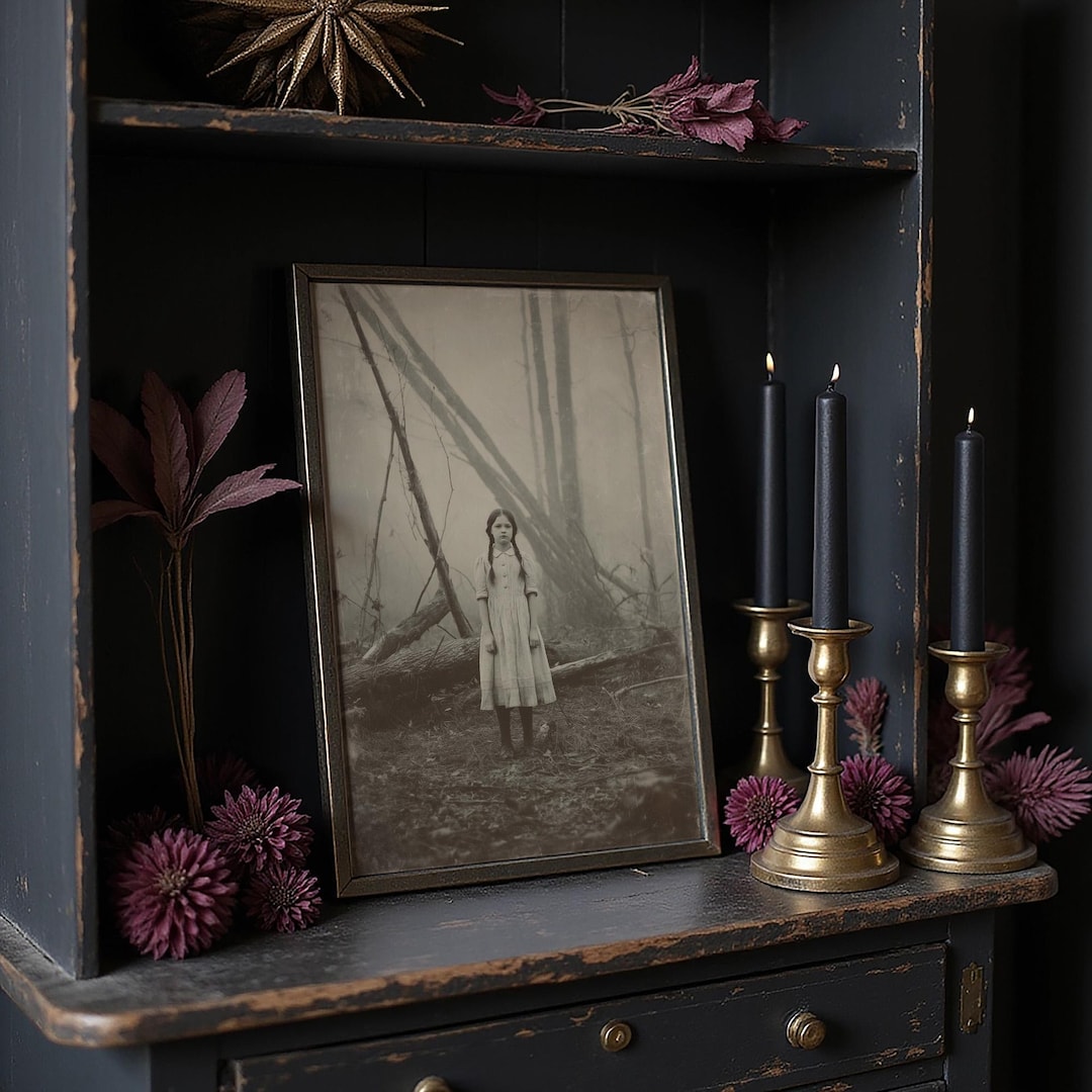 Vintage Ghostly Girl in Foggy Forest Photograph - Etsy