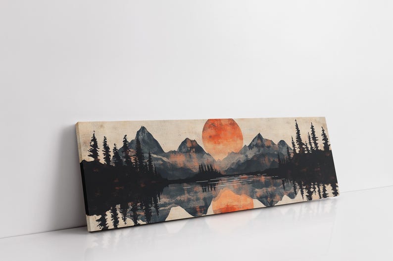 Mount Rainier Sunset Reflection Art Print Scenic Lake Landscape Canvas