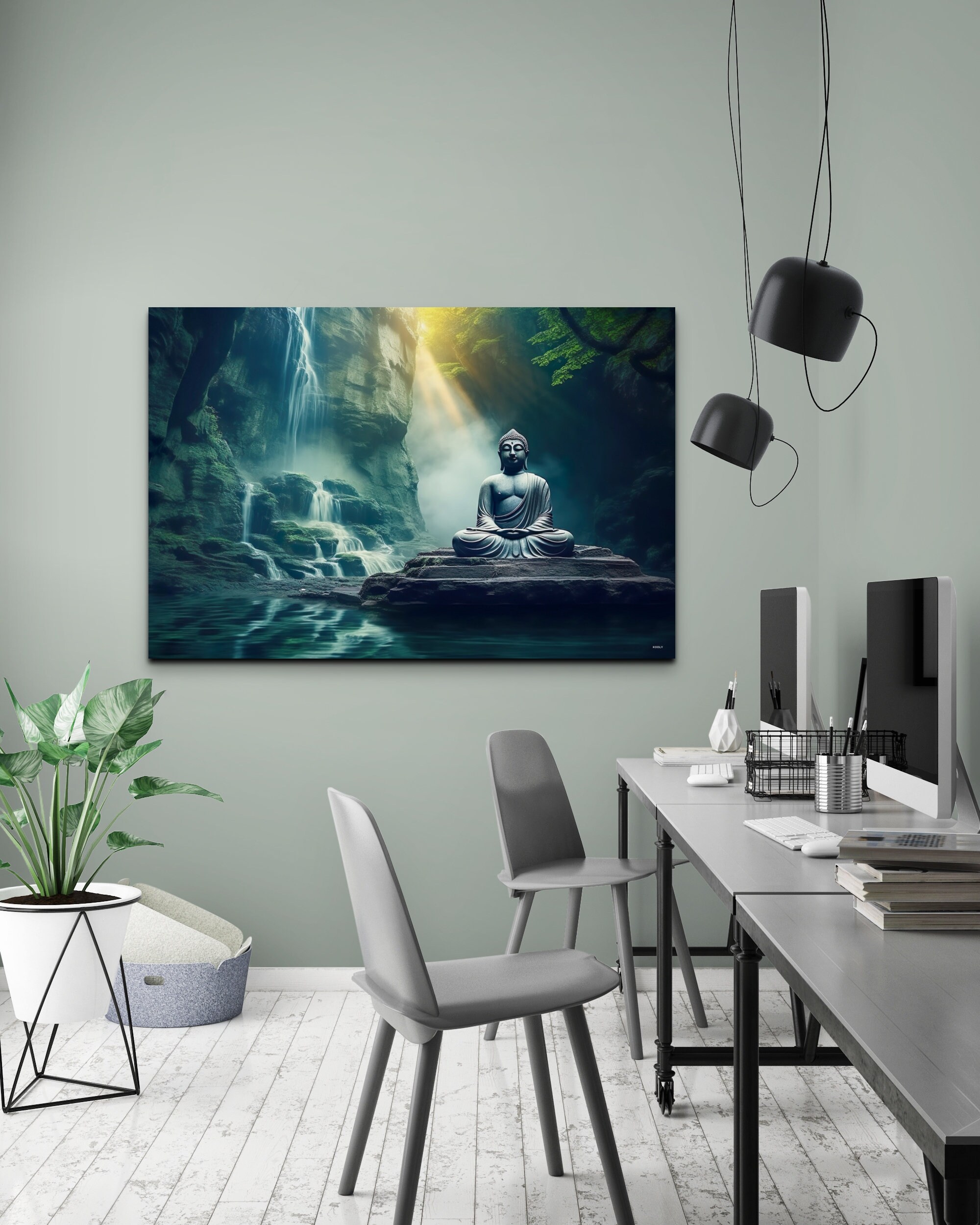 Zen Buddha Canvas Print Yoga Wall Art Zen Wall Decor Meditation Wall ...