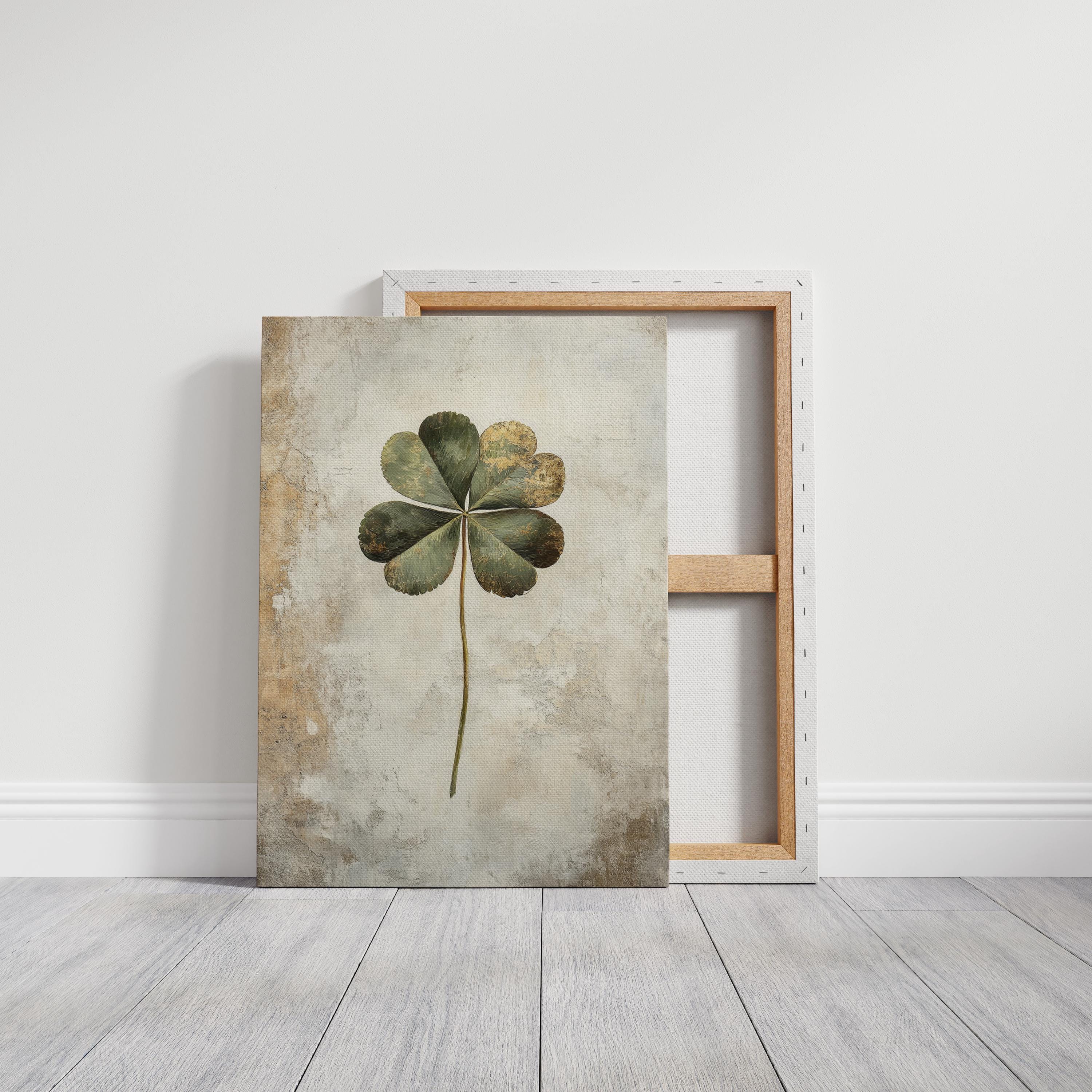 Elegant Four-leaf Clover Wall Art With Rustic Gold Accents for Home or ...