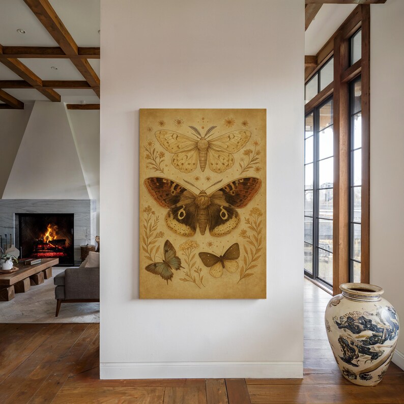 Vintage Moth and Butterfly Art Print – Antique Entomology Wall Decor ...