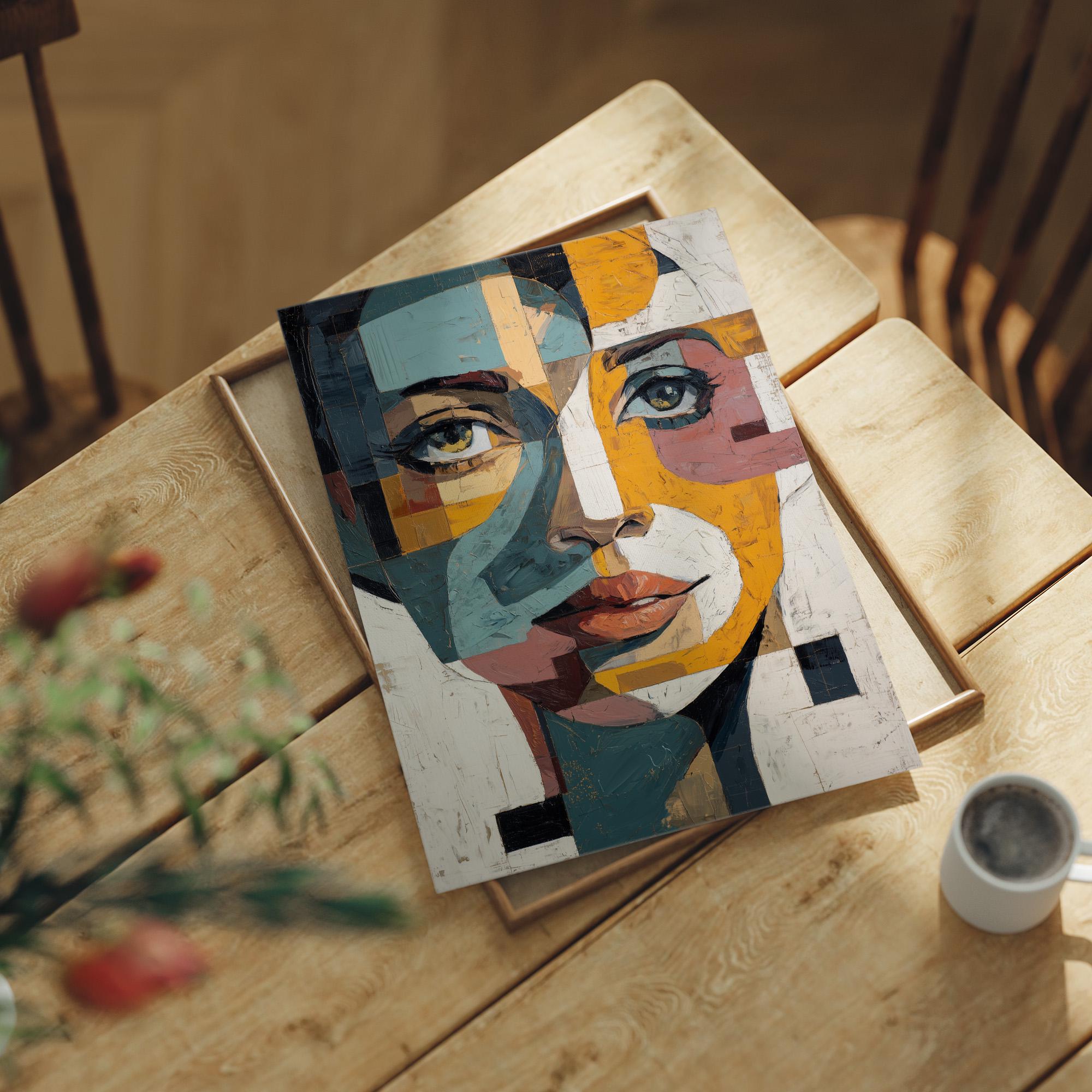 Bold Cubist Portrait With Modern Color Blocks - Etsy
