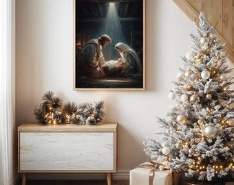 Holy Family Nativity Scene with Baby Jesus Painting