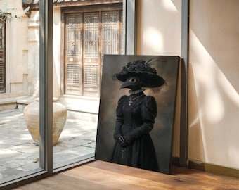 Victorian Plague Doctor in Black Lace