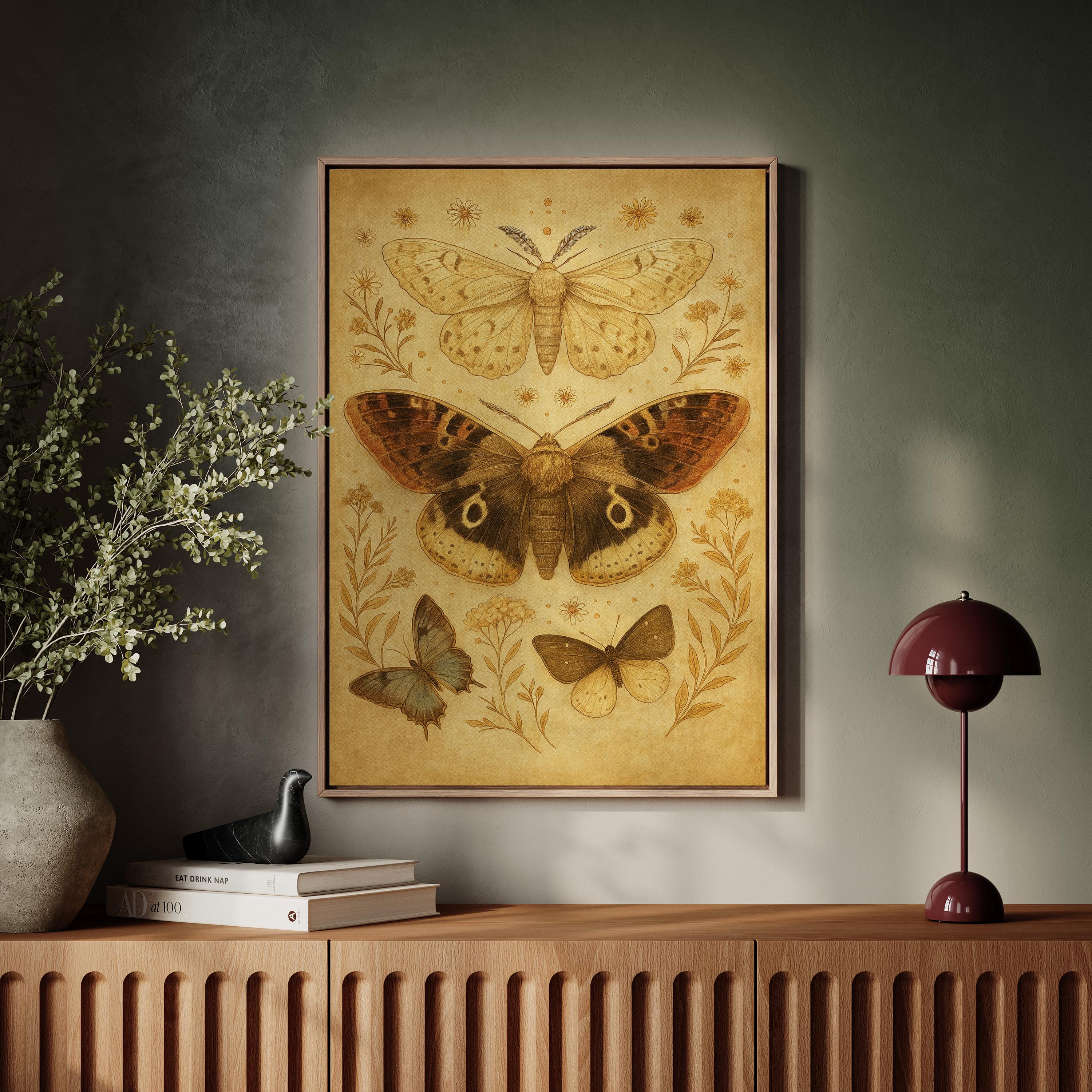 Vintage Moth and Butterfly Art Print – Antique Entomology Wall Decor ...