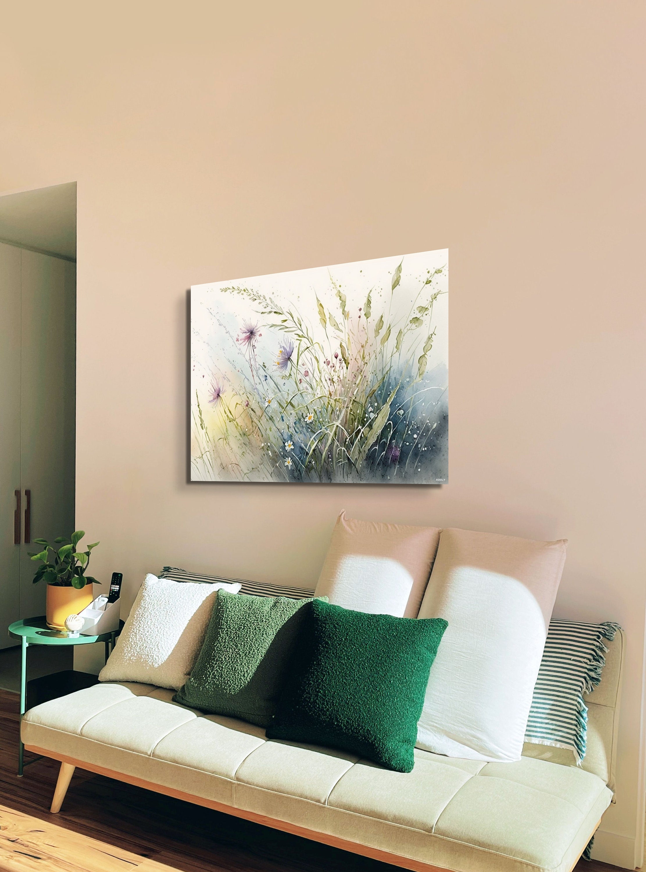 Wild Flowers Canvas Wall Art, Watercolor Flowers Home Décor, Farmhouse ...
