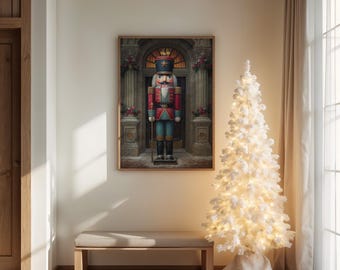 Pintura navideña clásica del soldado Cascanueces