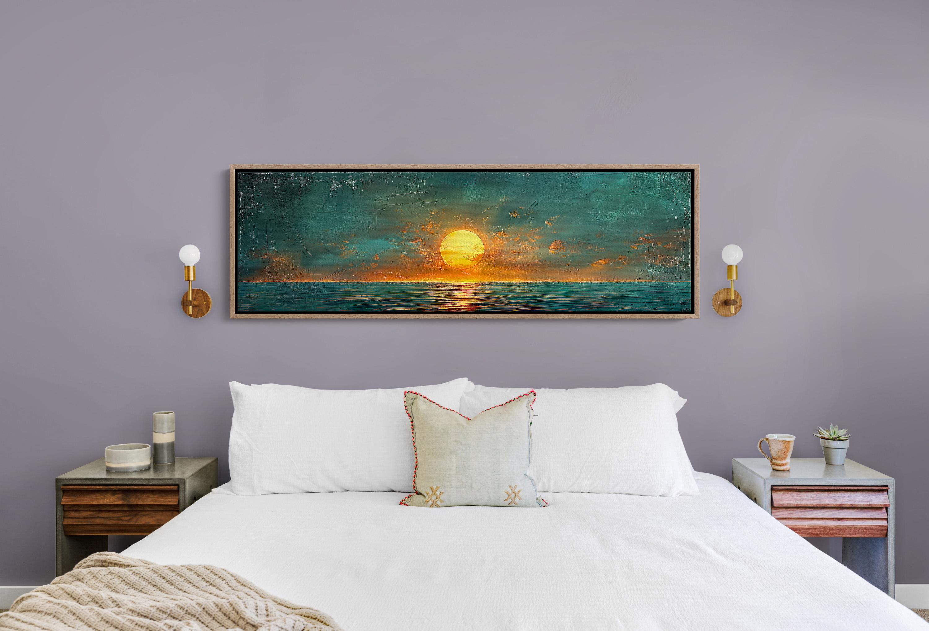 Panoramic Mid Century Modern Sunset Canvas Wall Art Print - Etsy