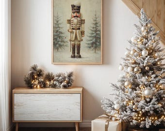 Vintage Nutcracker Soldier Christmas Wall Art