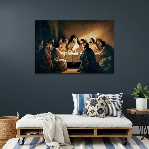 The Last Supper Canvas Wall Art, Religious Wall Art, Christian Wall Art, Jesus Wall Art, Living Room Decor, Dining Room Decor