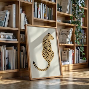 Minimalist Leopard Illustration Print | Modern Animal Wall Art
