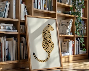 Minimalist Leopard Illustration Print | Modern Animal Wall Art