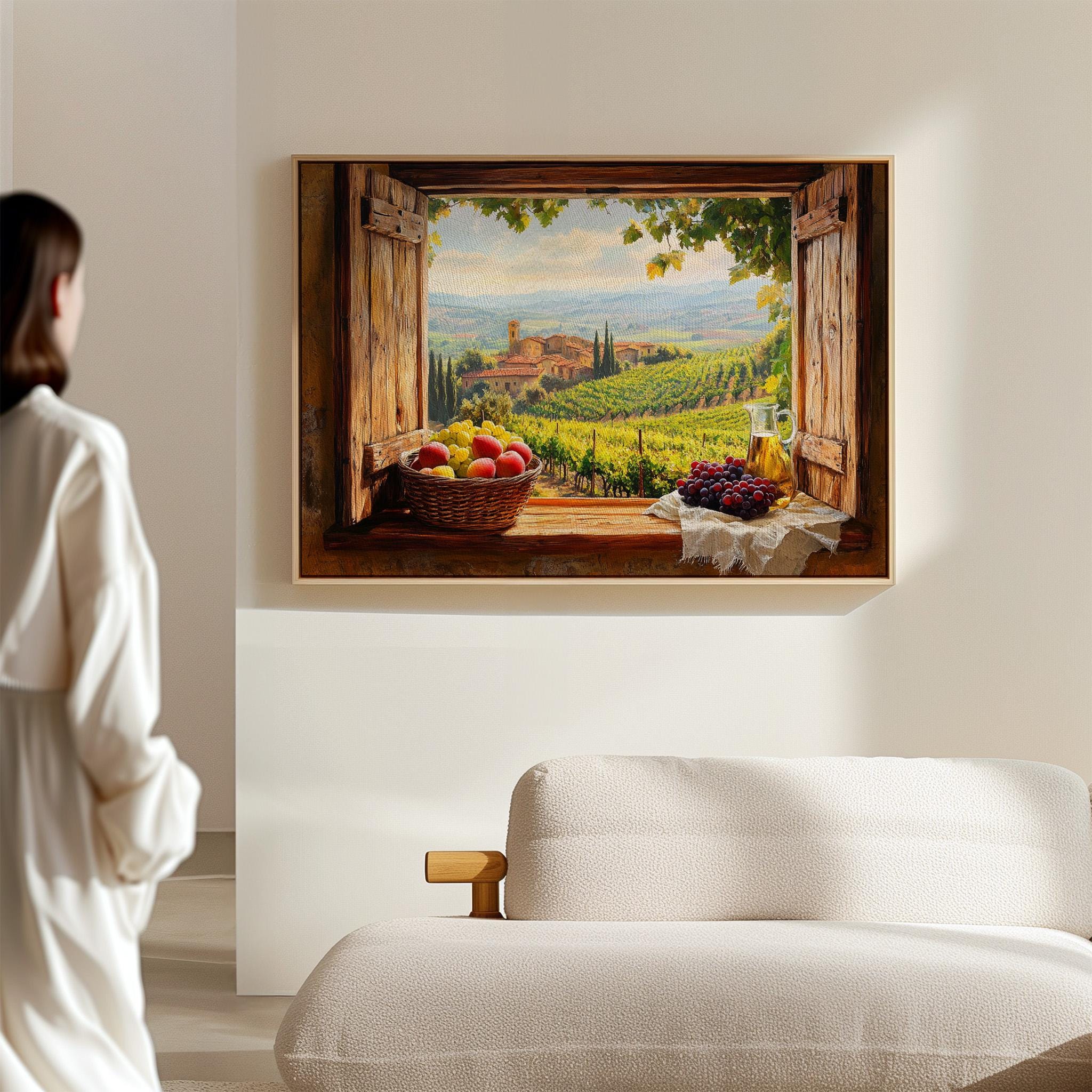 Tuscany Vineyard Window View Canvas - Rustic Italian Countryside Wall Art -  Cozy Kitchen, Dining Room Decor With Wine \u0026 Fruit - Etsy, image size:2048x2048