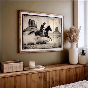 Vintage Cowboy Rider | Old West Horse Print