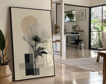 Modern Minimal Bloom in Monochrome