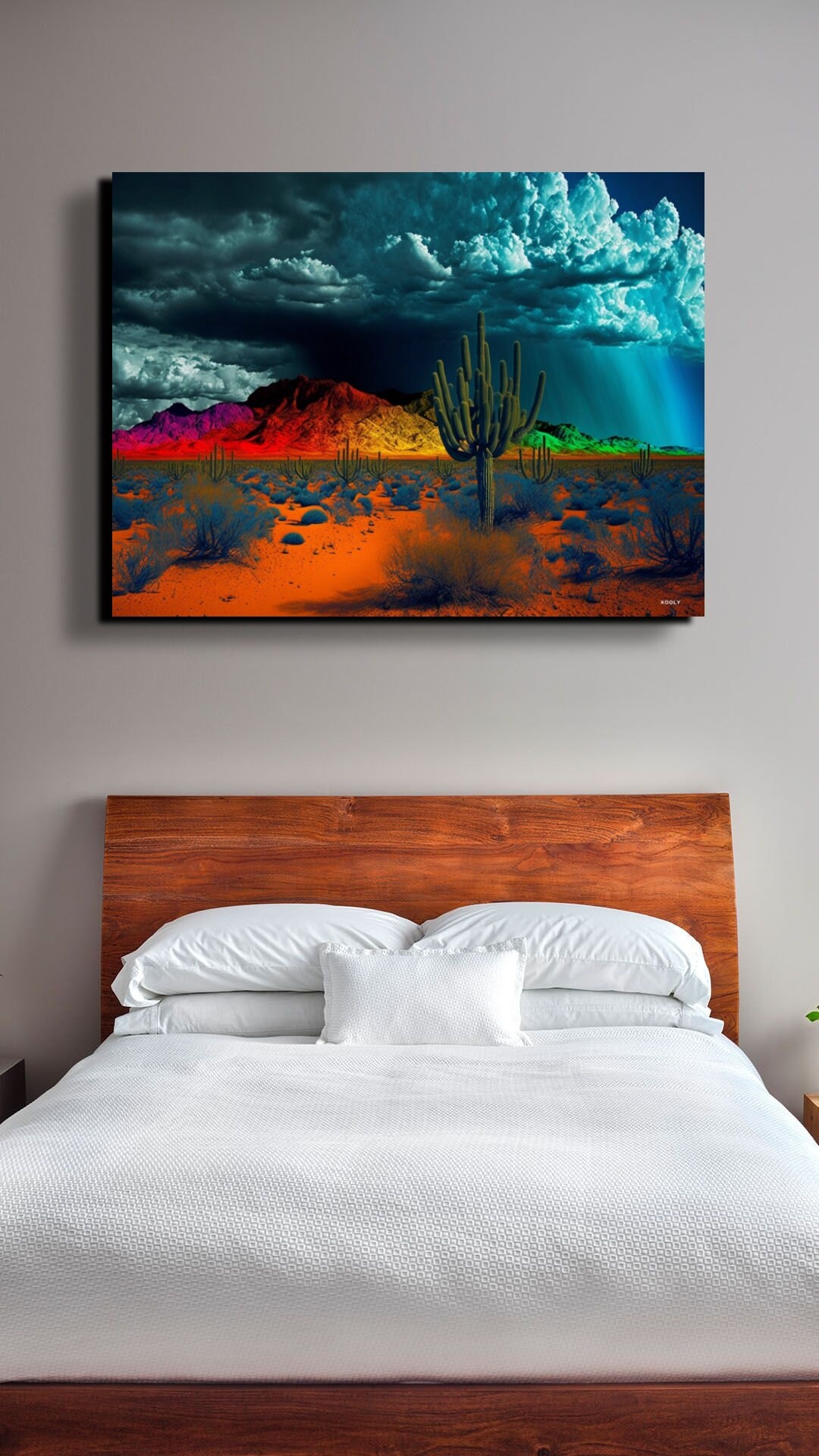 Rainbow Colored Southwest Desert Canvas Wall Art Colorful Etsy