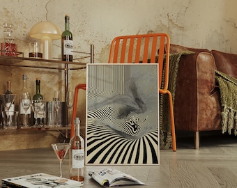 Black and White Optical Illusion Canvas | Modern Abstract Wall Art