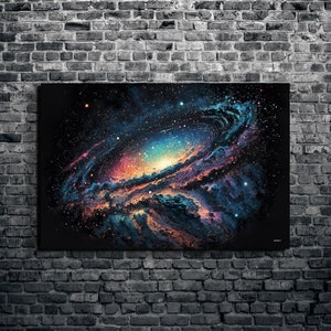 Art mural pixelisé sur toile galaxie de la Voie lactée, art mural espace, cadeau astronomie, art toile de l'univers, art mural emblématique pour la maison